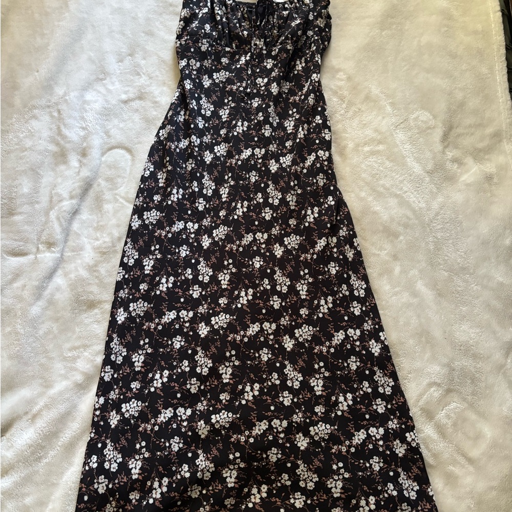 Workshop Republic Clothing Black and White Floral Maxi Dress
